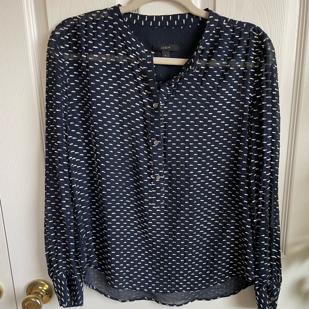 J Crew sheer pattern blouse